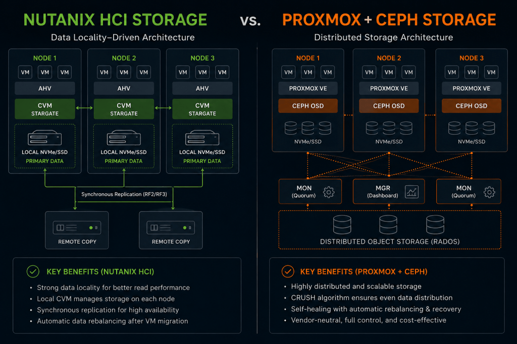 Nutanix HCI vs. Proxmox + Ceph: Understanding Data Locality, Read/Write Paths and HCI&nbsp;Architecture